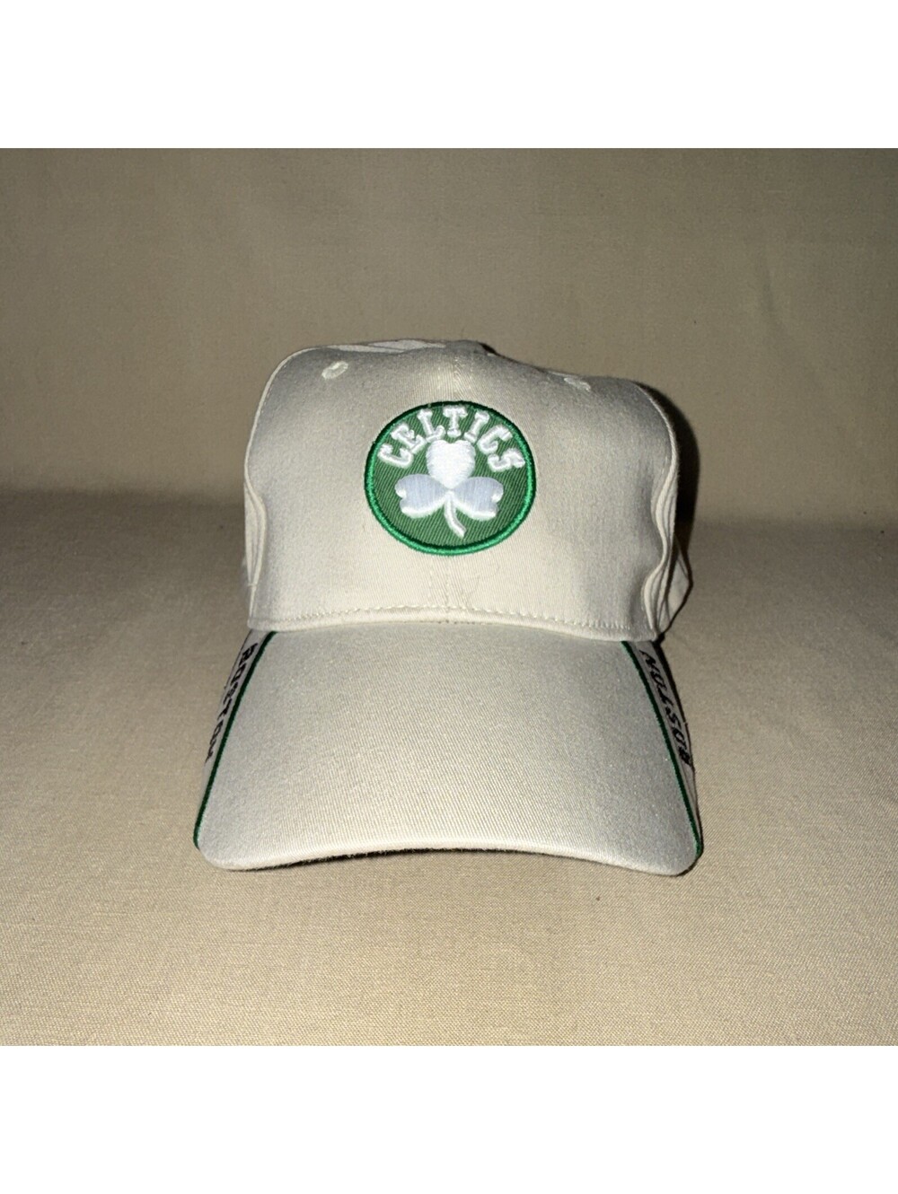 Vintage Old Time Sports Boston Celtics Hat Cap White Green BSW Strapback Y2K